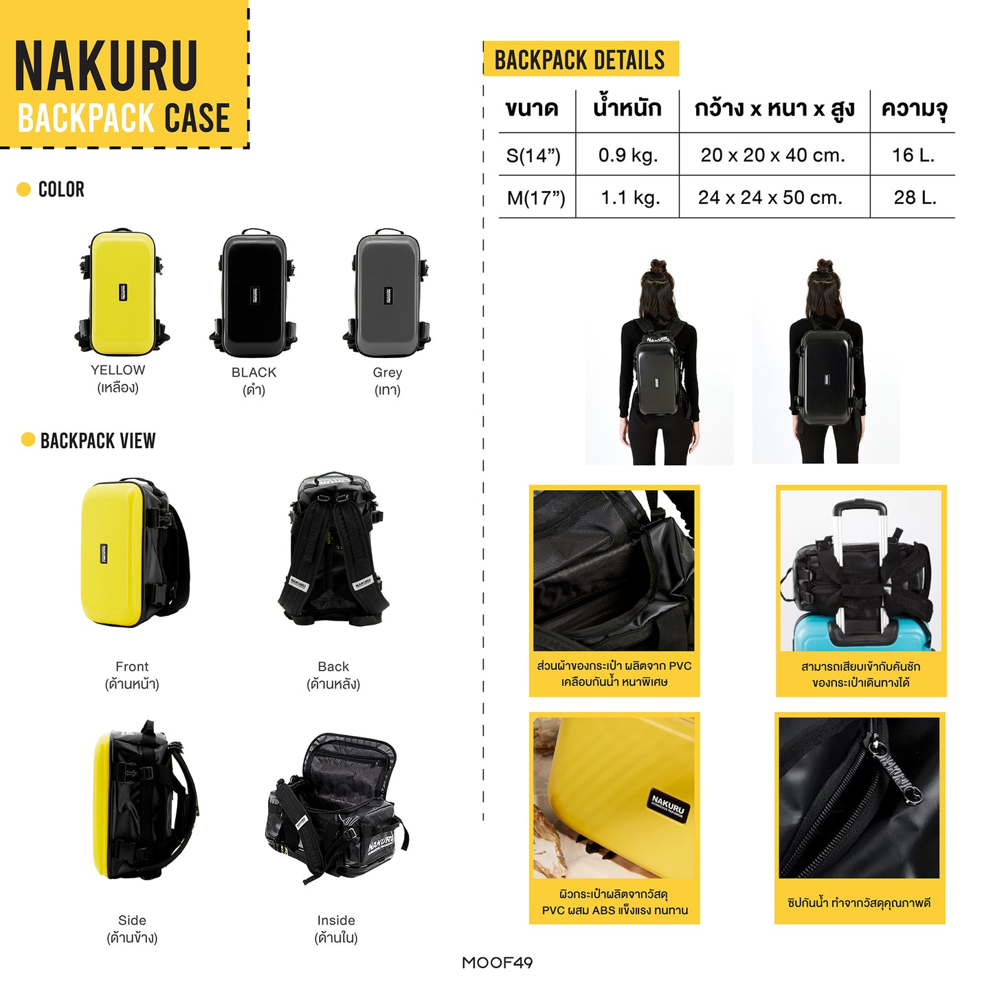 NAKURU BACKPACK CASE in Yellow