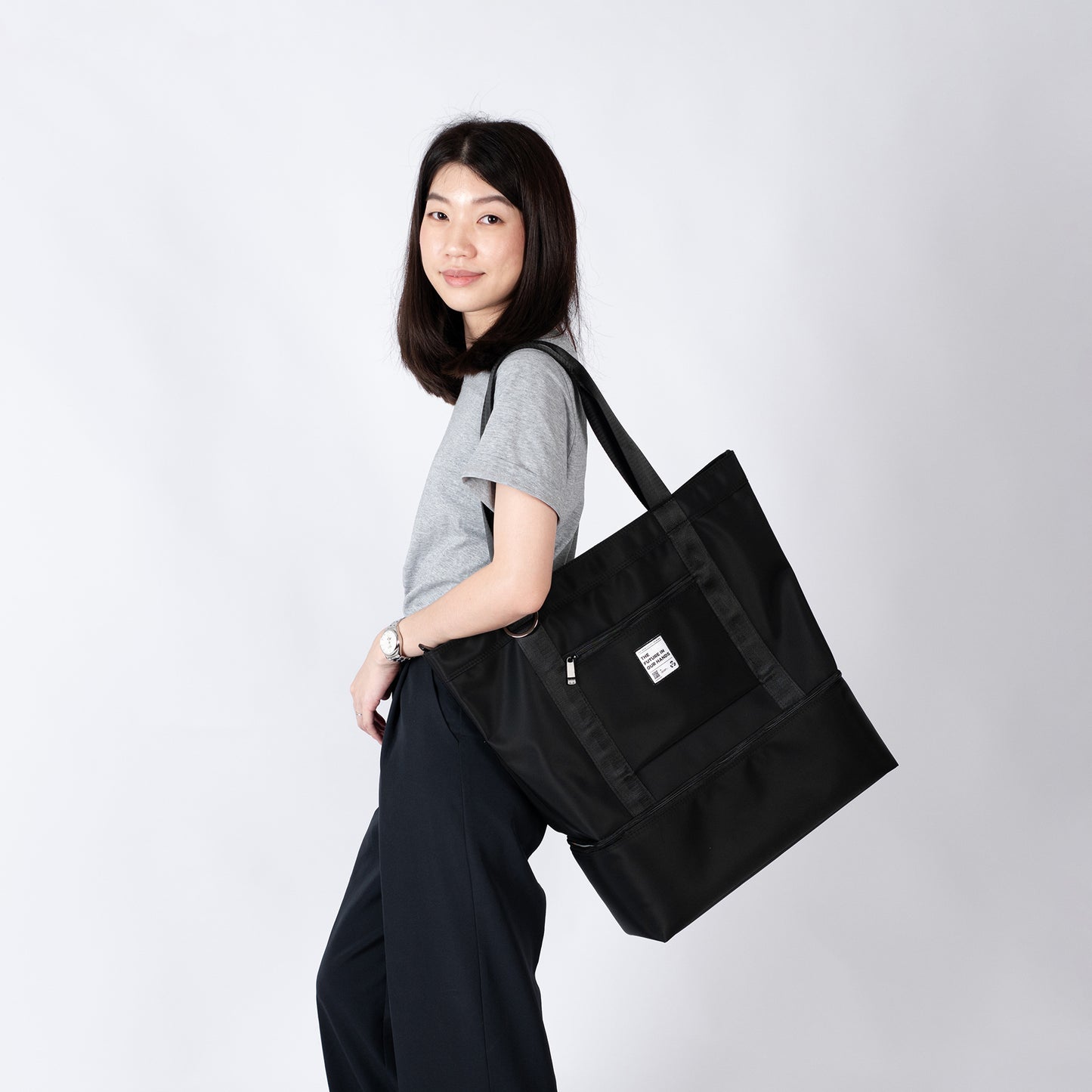 Re-Nylon Medium Tote Plus